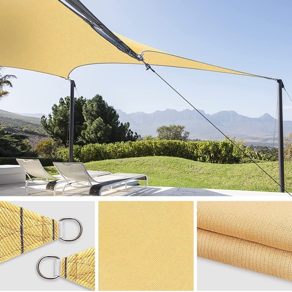(1820) Outdoor Sun Shade Sail Rectangular 20’ x 12' Cloth for Patio,Pool,Deck - Picture 1 of 6